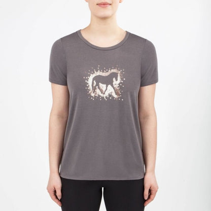 Irideon Ladies "Sequin Horse" Tee Shirt 1X-Large D