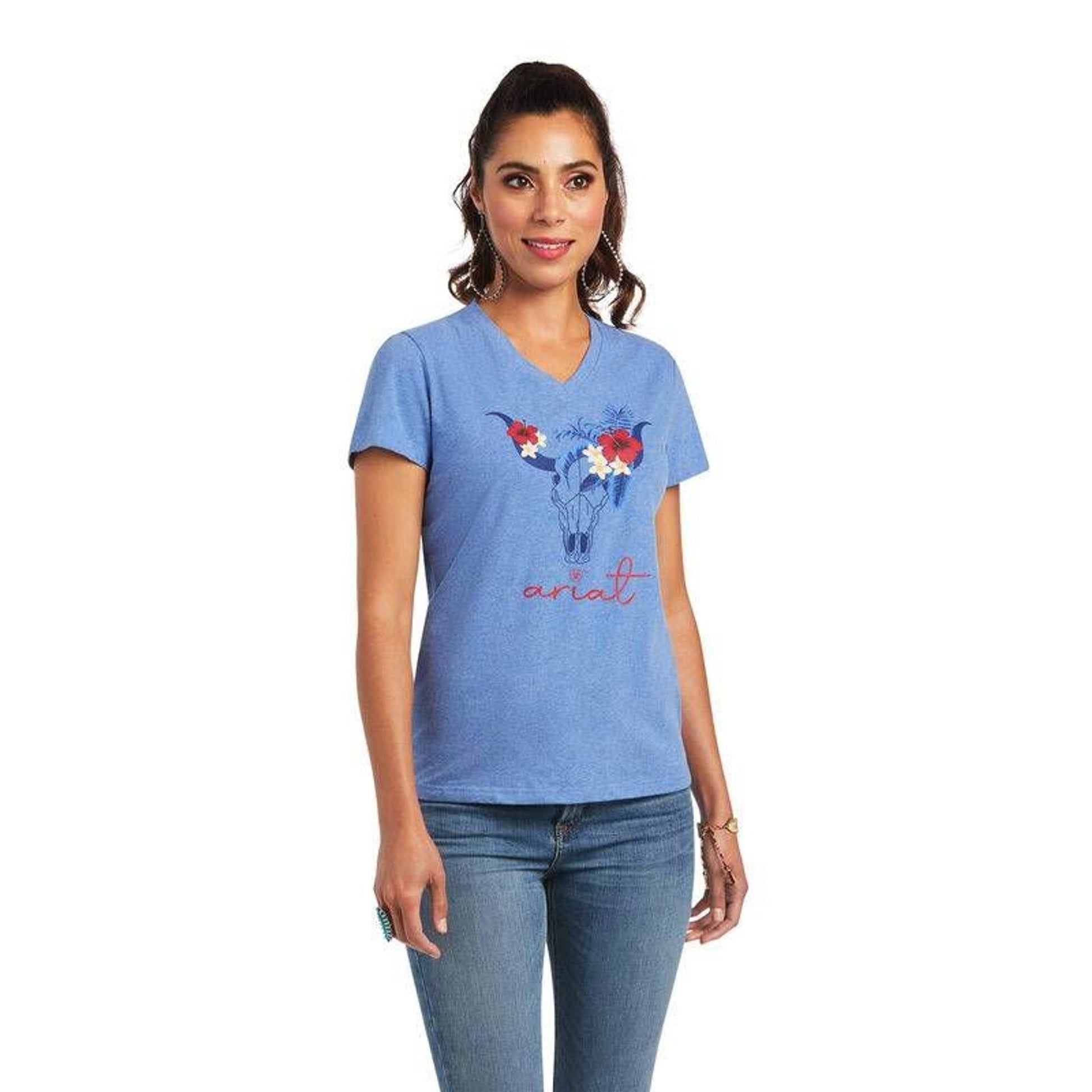 Ariat Ladies Real Tropic Steerhead Tee