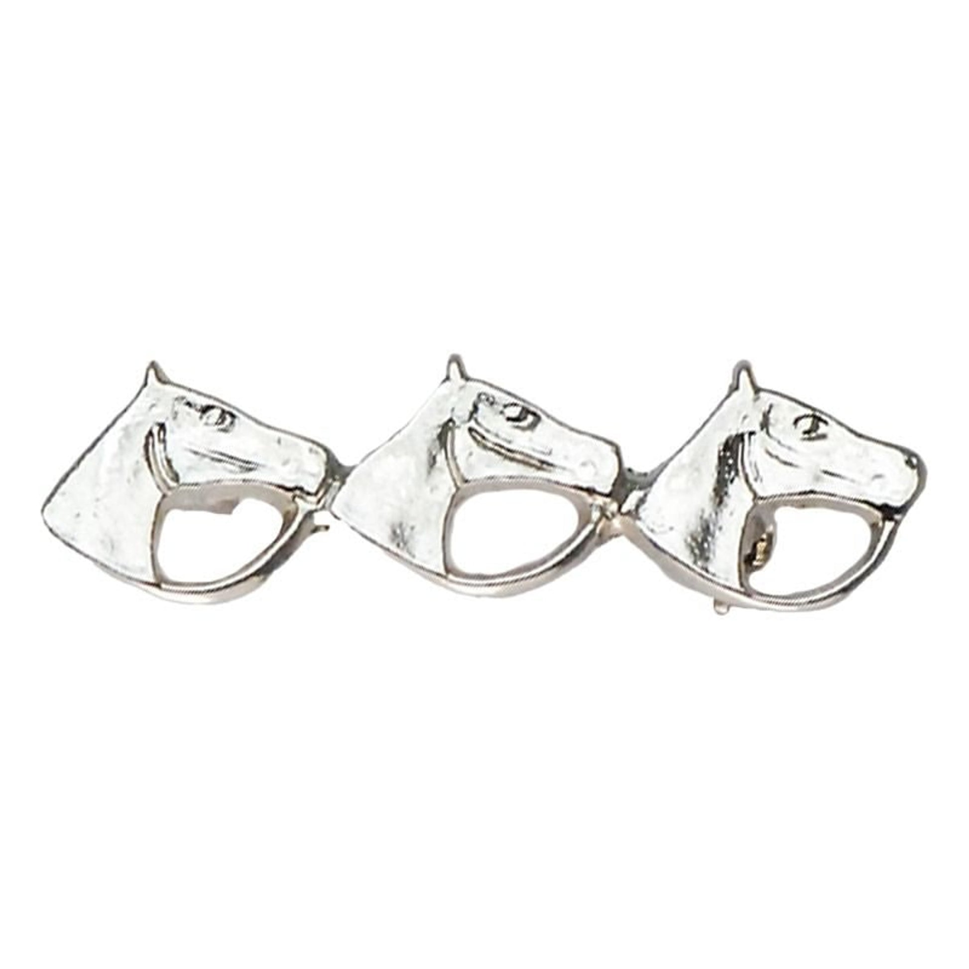 Triple Horse Head With Reins Stock Pin