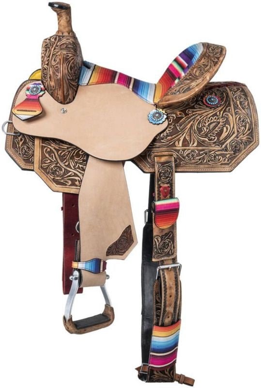 Silver Royal Serape Barrel Saddle Pkg