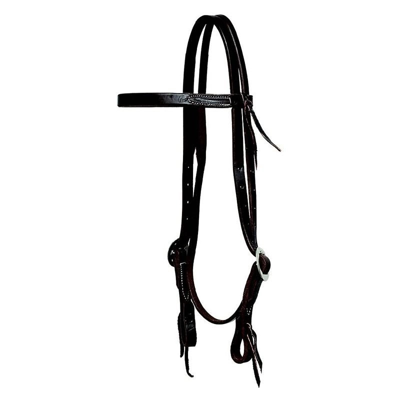 Mustang Oil Harness Leather Browband Dbl Tie End