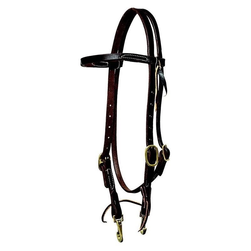 Mustang Oil Harness Leather Browband Double Buckle