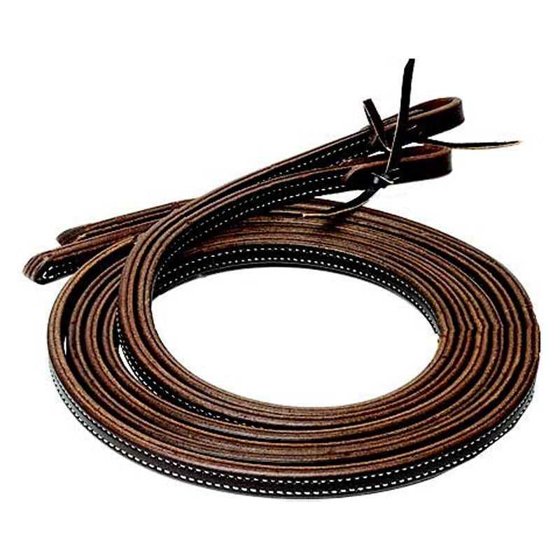 Mustang Dbl Stitch Oil Harness Leather Split Rein