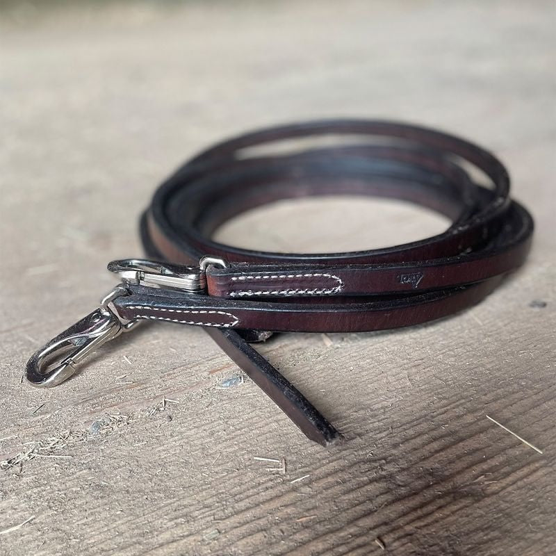 Tory Dark Harness Leather Snap End Split Reins