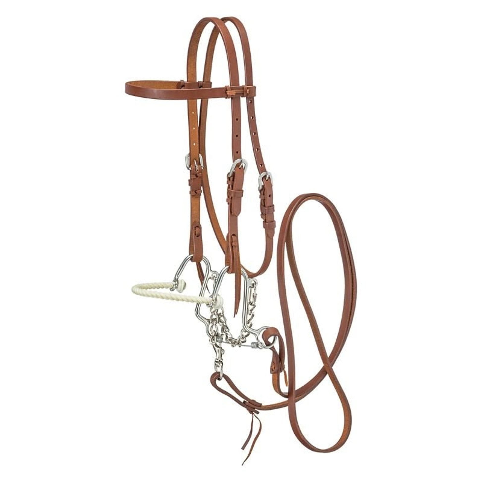 Royal King Browband Bridle w. Rope Nose Hackamore