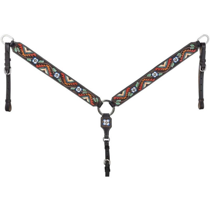 Silver Royal Aztec and Flower Breastcollar