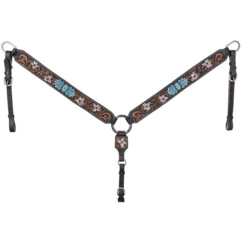 Silver Royal Faux Turq Stone Breastcollar