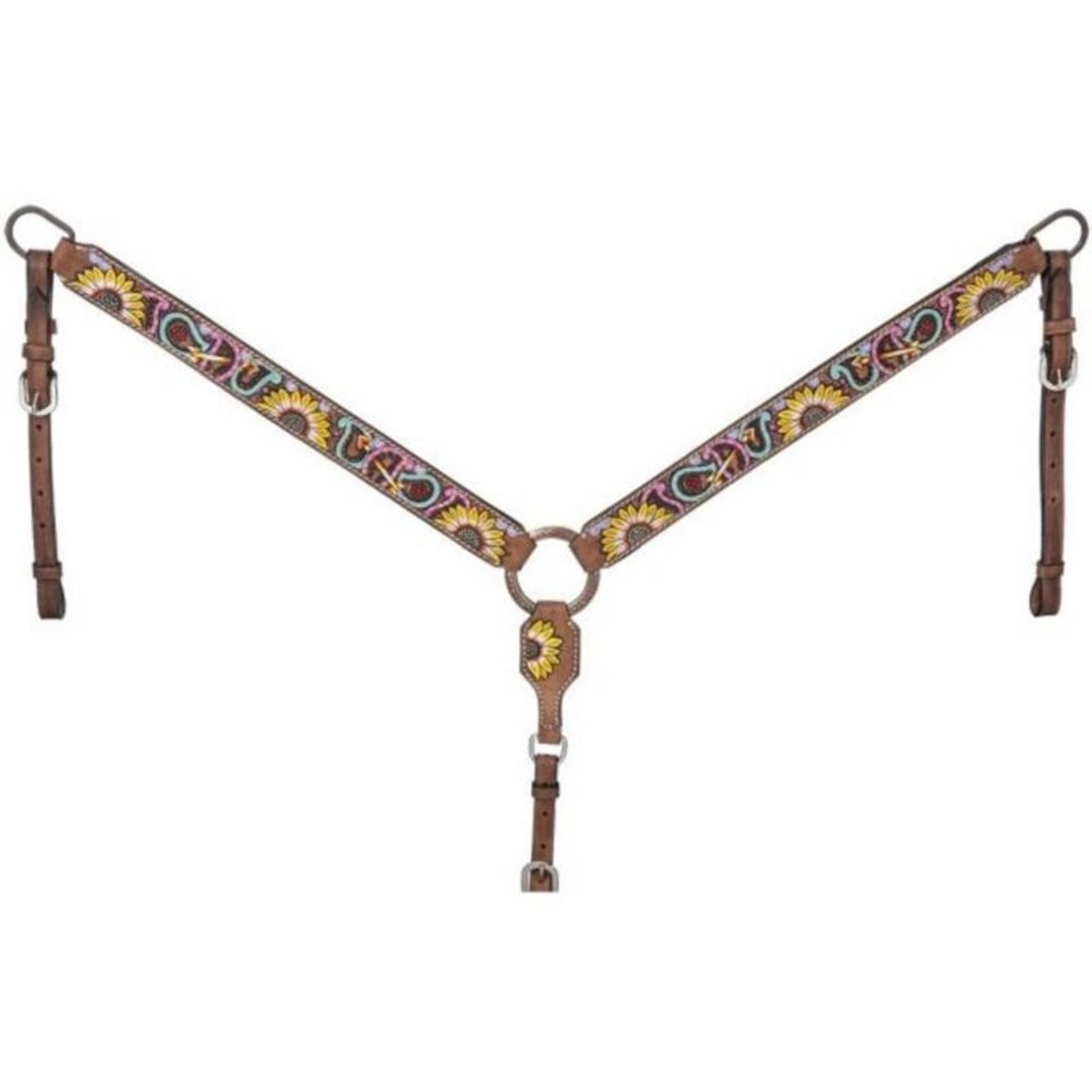 Silver Royal Paisley and Sunflower Breastcollar