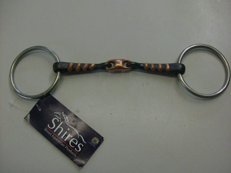 Shires Copper Sweet Iron Snaffle Bit Raised Rib