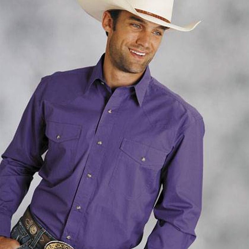 Roper Mens Amarillo Poplin L/S Snap Shirt