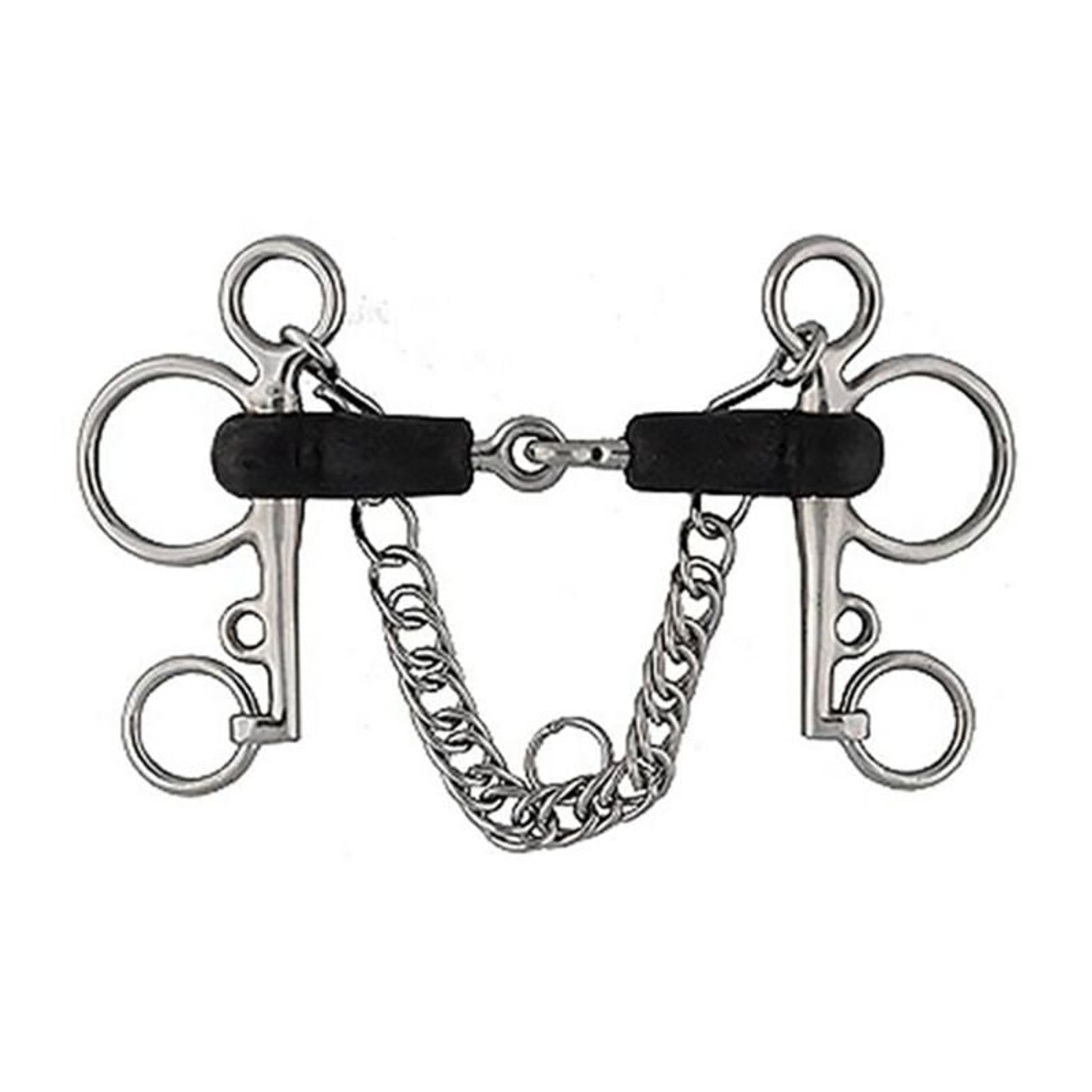 Jacks Rubber Mouth Pelham Bit 4-1/2" Stainless Ste