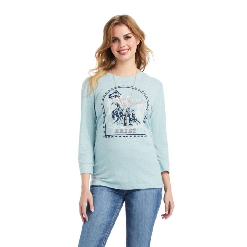 Ariat Ladies Broncs/Barrels Tee Shirt L Arctic