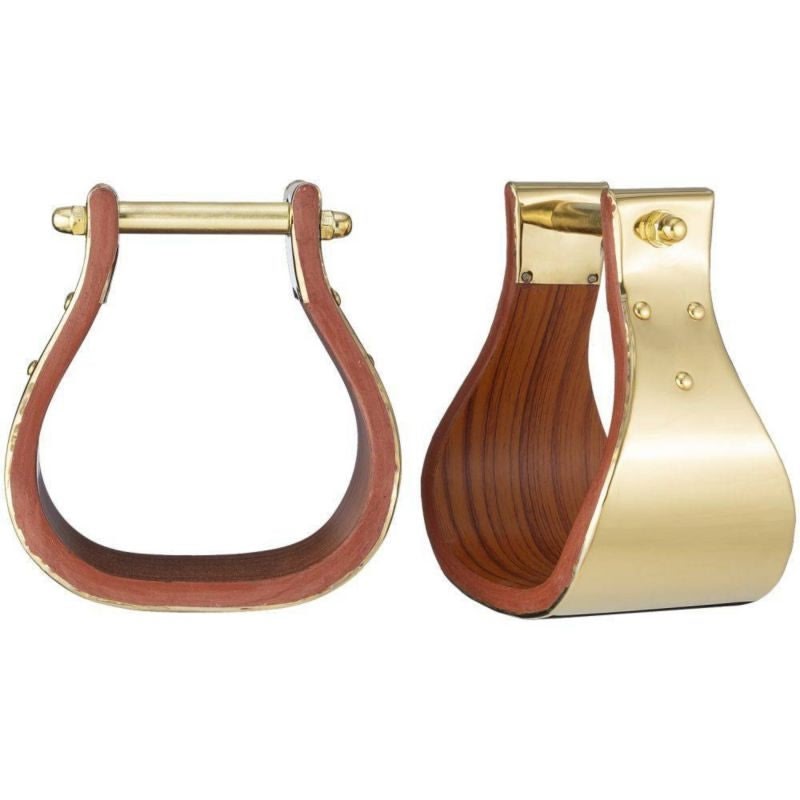 Stirrup - Polished Brass/Wood Adult
