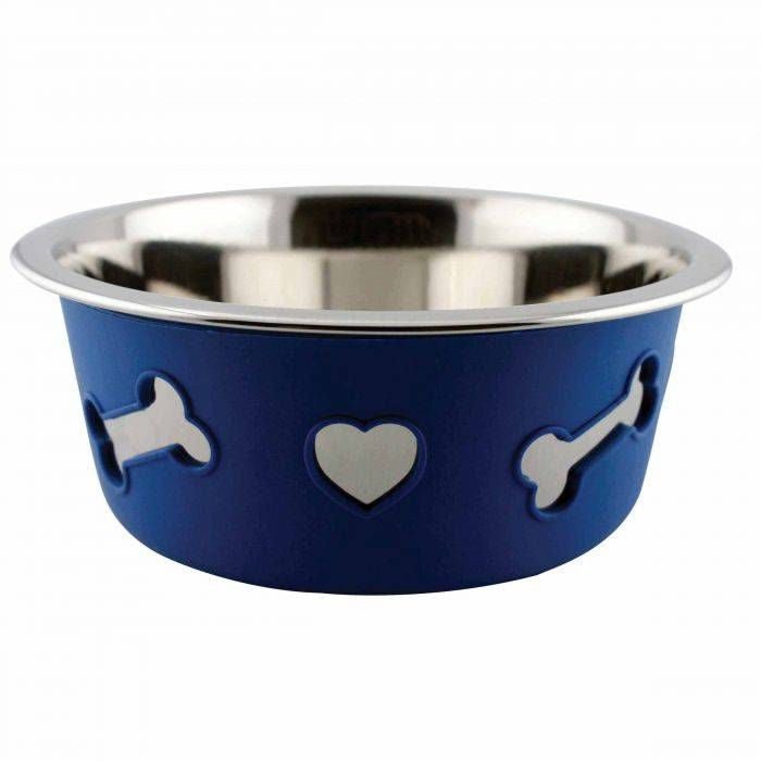 Weatherbeeta Non-Slip SS Silicone Bone Dog Bowl