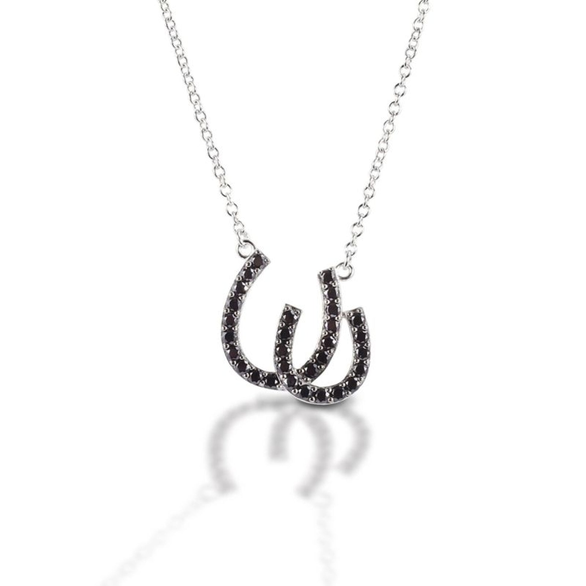 Kelly Herd Double Black Horseshoe Pendant