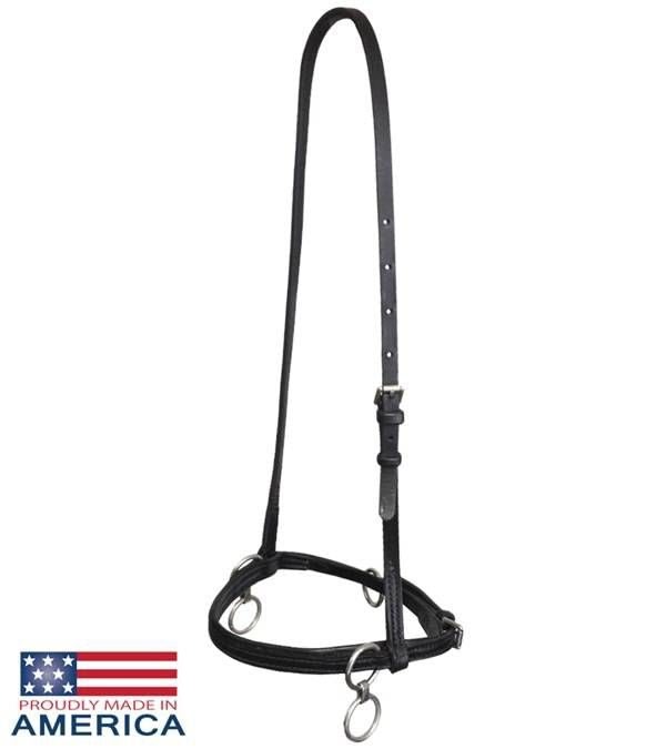 Featherweight Leather Tworing Race Halter Black