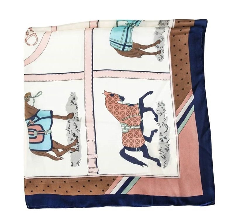 AWST Intl Horses in Blankets Silky Scarf