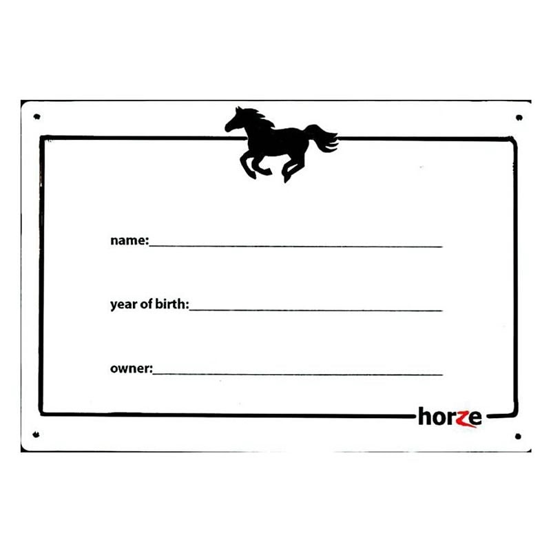 Horze White Board Stall Plaque 3.5 x 8