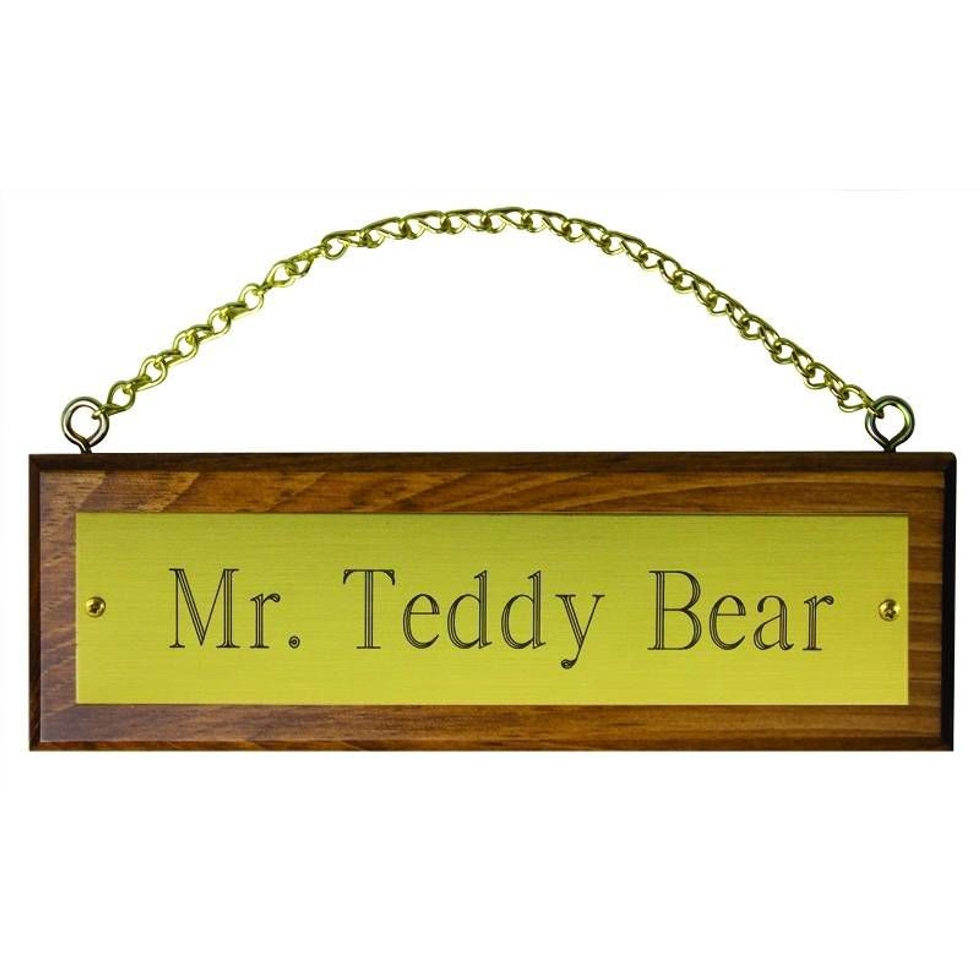 Perris Wooden Stall Sign With Brass Plate/Chain Kit