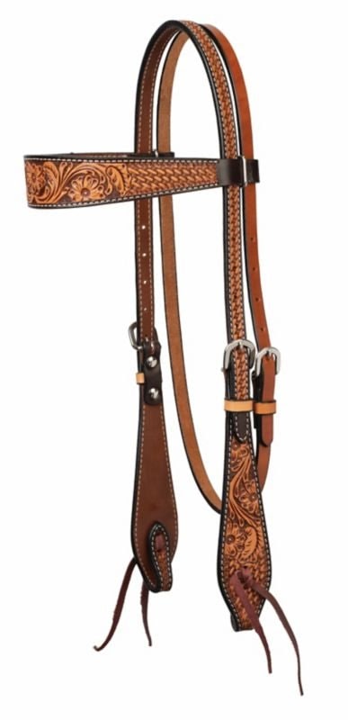 Weaver Floral Tooled Brow Band