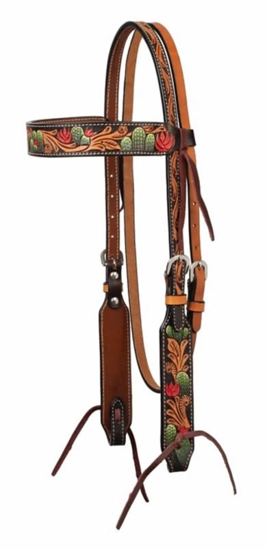 Weaver Cactus Tooled Brow Band