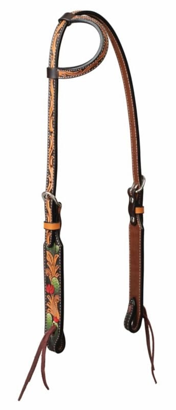 Weaver Cactus Tooled Sliding Ear Headstall