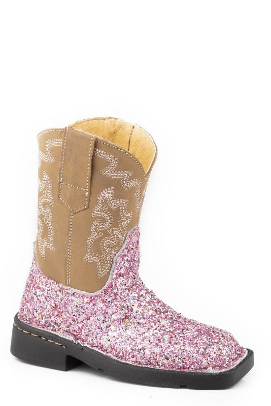 Roper Toddler Glitter Queen Sq Toe Boots
