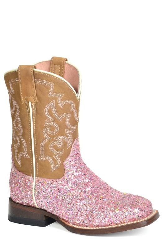 Roper Childs Glitter Queen Sq Toe Boots
