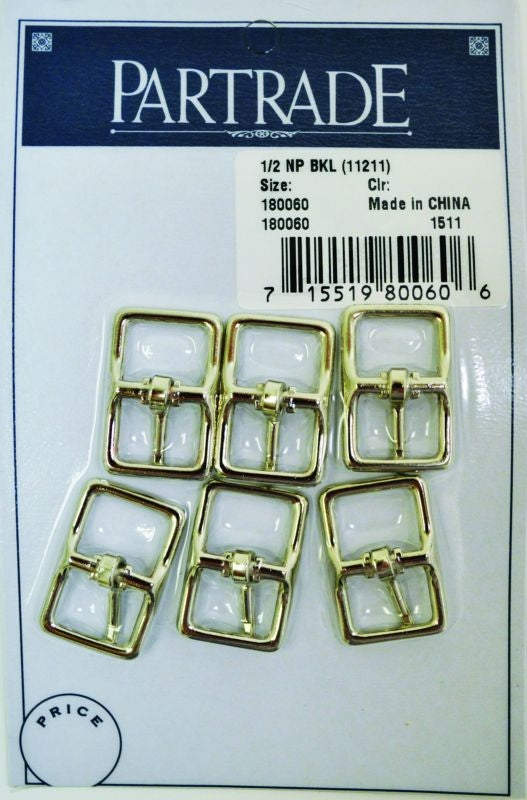 Metalab 1/2In Nickel Plated Buckle 6 Pack