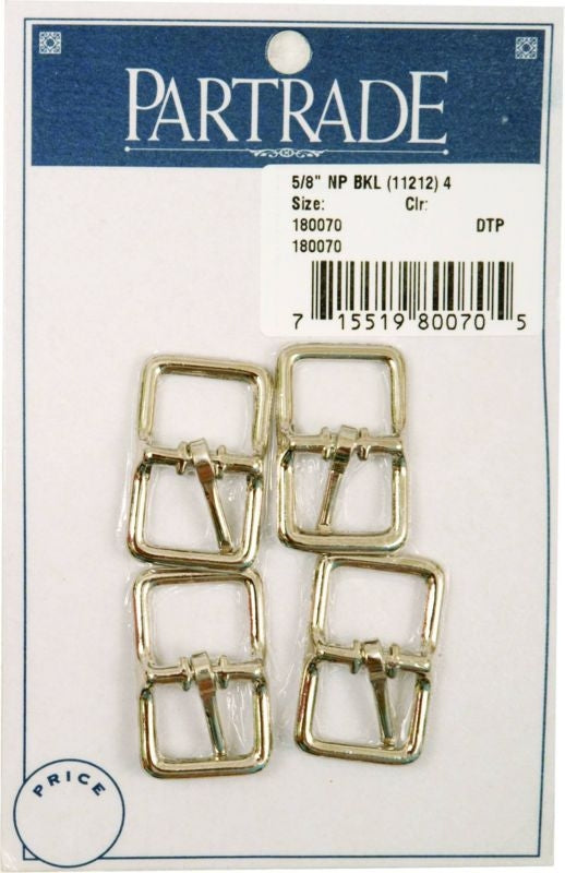 Metalab 5/8In Nickel Plated Buckle 4 Pack