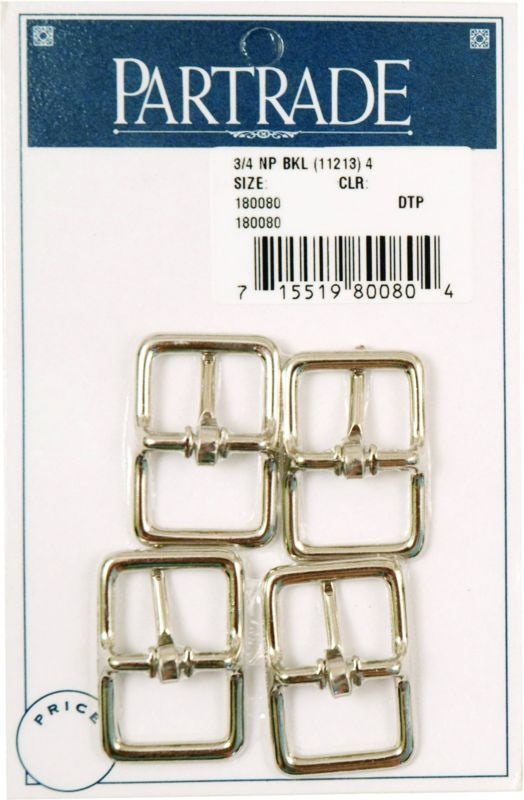 Metalab 3/4In Nickel Plated Buckle 4 Pack