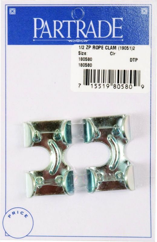 Metalab 1/2In Zinc Plated Rope Clamp 2 Pack