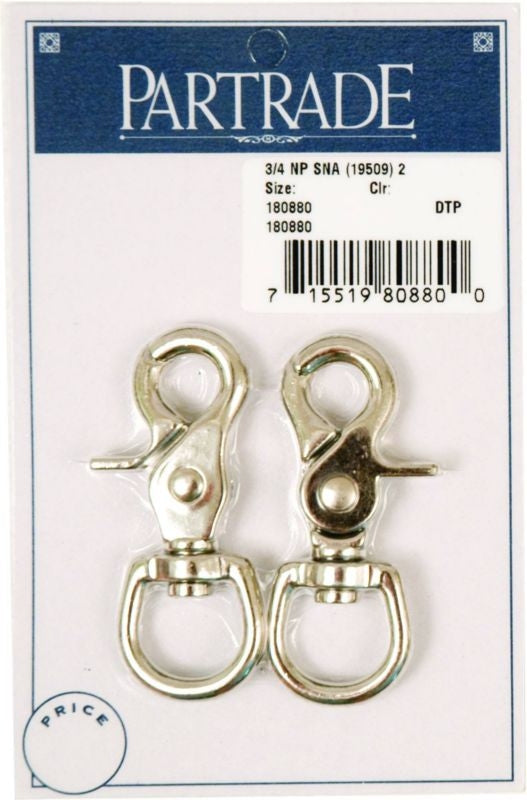 Metalab 3/4In Nickel Plated Snap 2 Pack