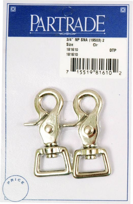 Metalab 3/4In Nickel Plated Snap 2 Pack