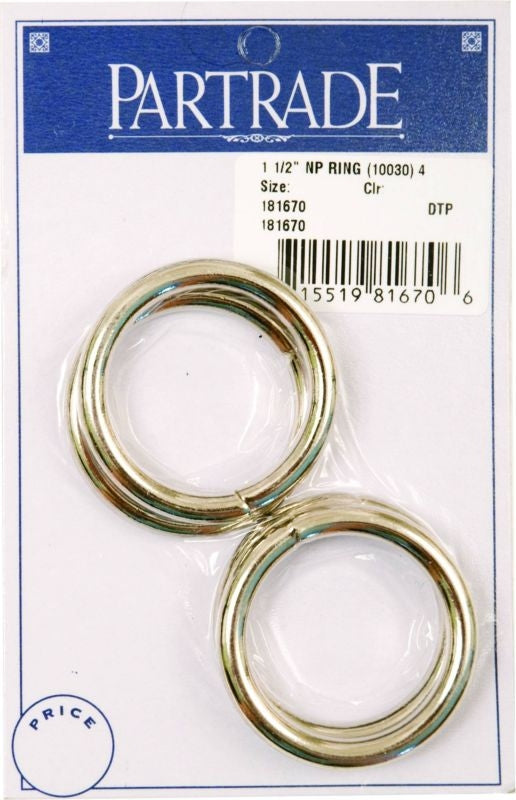 Metalab 1 1/2In Nickel Plated Ring 4 Pack