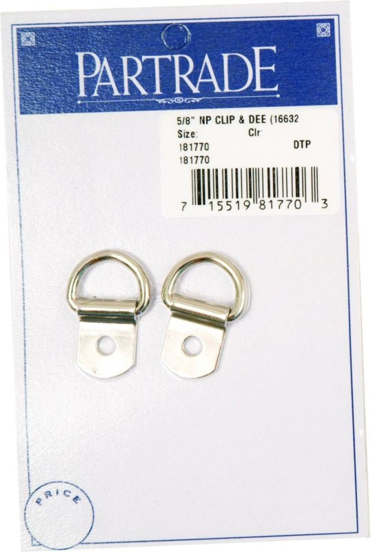 Metalab 5/8In Nickel Plated Clip And Dee 2 Pack