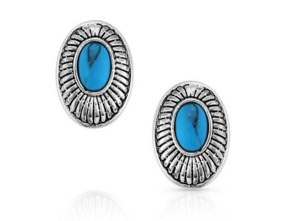 Montana Silversmiths Turquoise Cameo Post Earrings