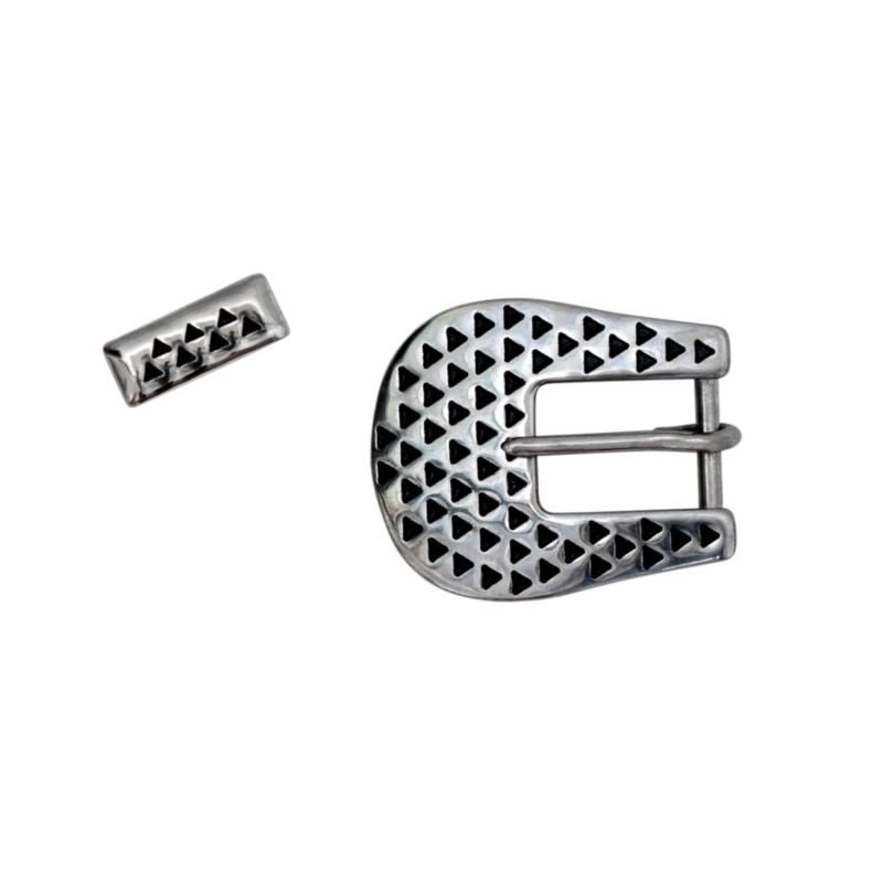 Partrade Cowboy Tack Buckle Set Black Rasp 5/8In