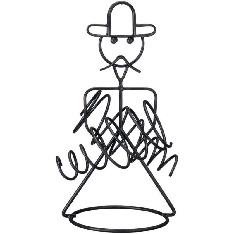 Gift Corral Wire Cowboy Wine Holder Black