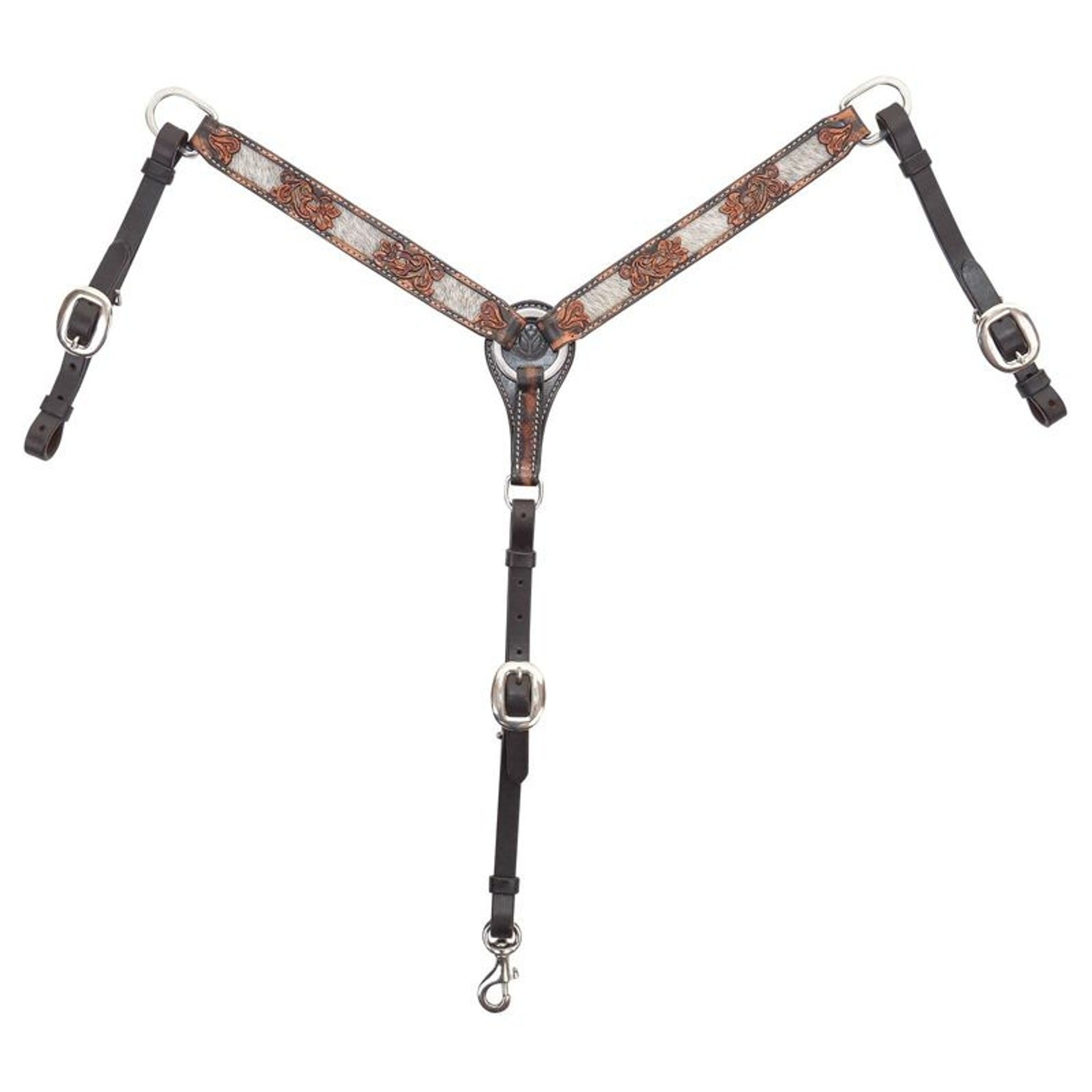 Circle Y Filigree Brindle Cw Breast Collar Pony