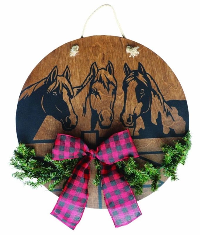 Kelley Holiday Horse Trio Door Hanger 15In