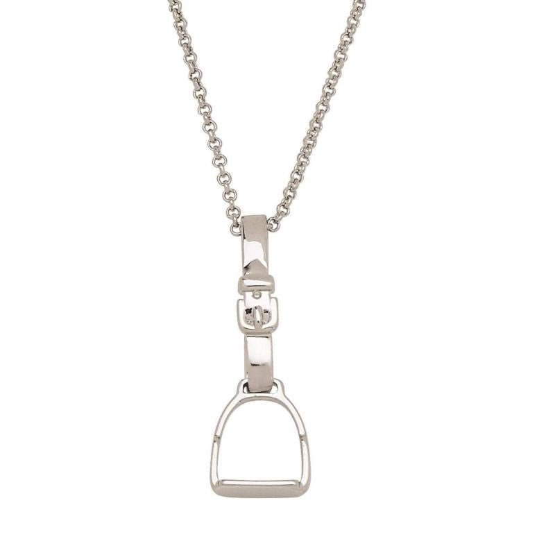Awst Intftl Rhodium English Stirrup Necklace