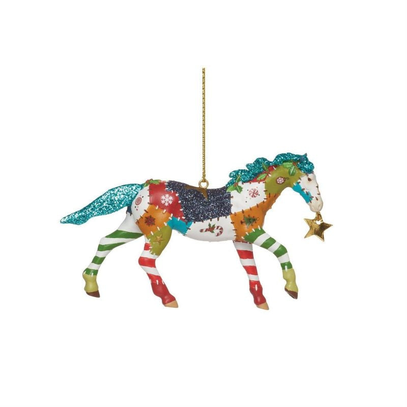Painted Ponies Holiday Patchwork Pony Ornament