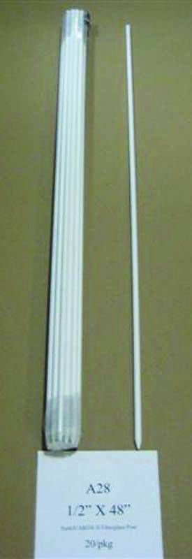 Sunguard Fiberglass Rod Post 1/2 X 4 Feet White