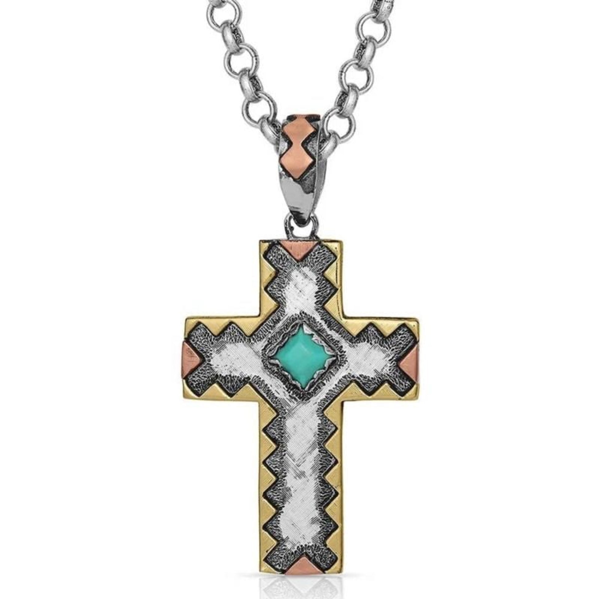 Montana Silversmiths Serrated Cross Necklace