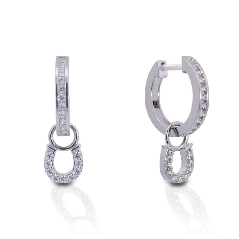 Kelly Herd Hanging Horseshoe Earrings Silver