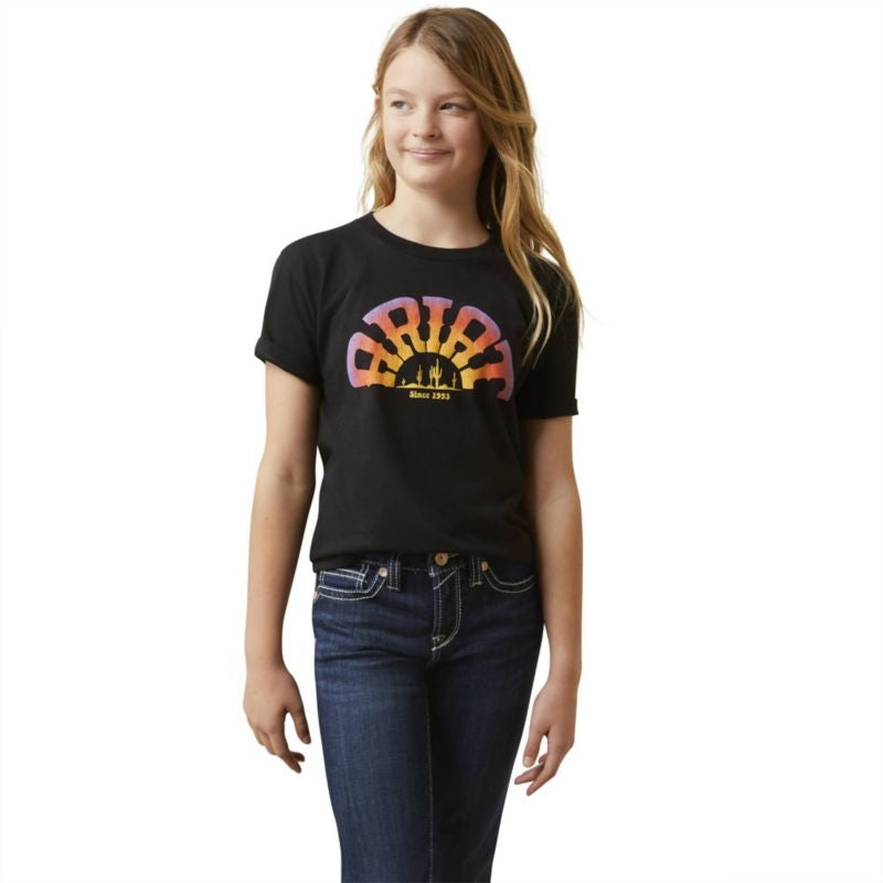 Ariat Kids Rainbow Sunset T Shirt Black X Small