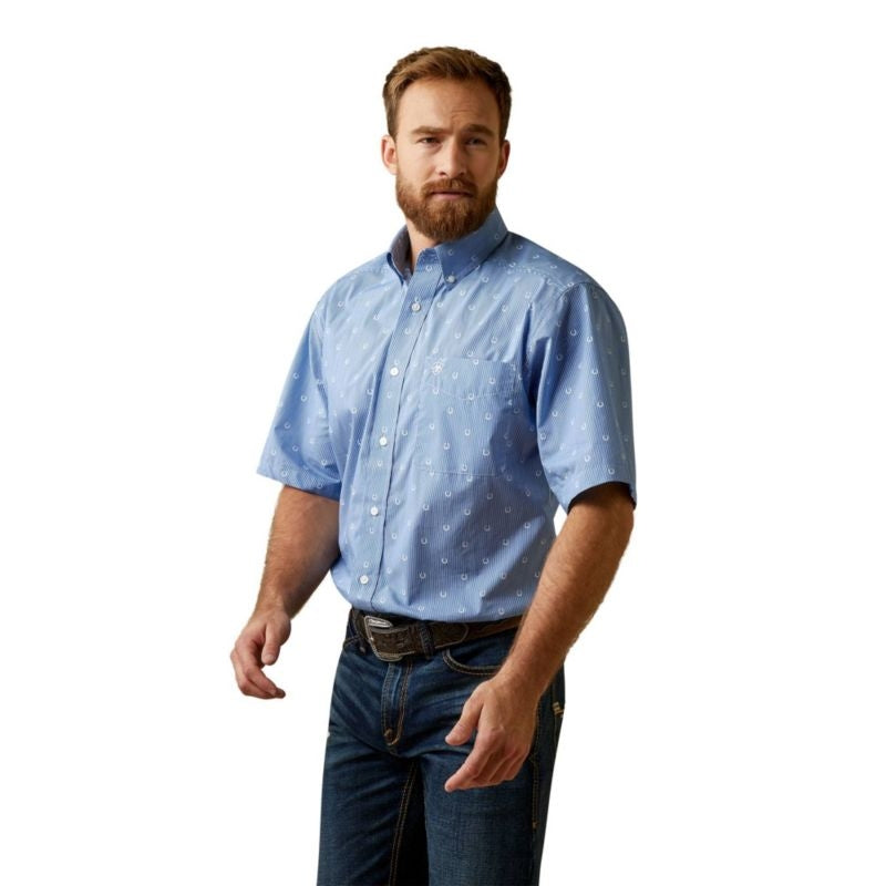 Ariat Mens Javier Classic Fit Shirt Blue Medium