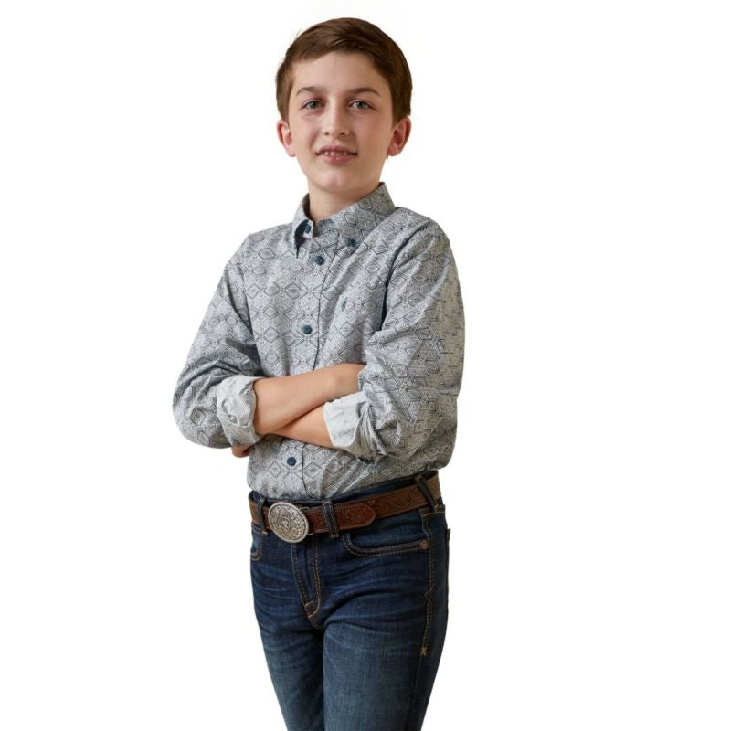 Ariat Kids Orville Classic Fit Shirt Blue X Small
