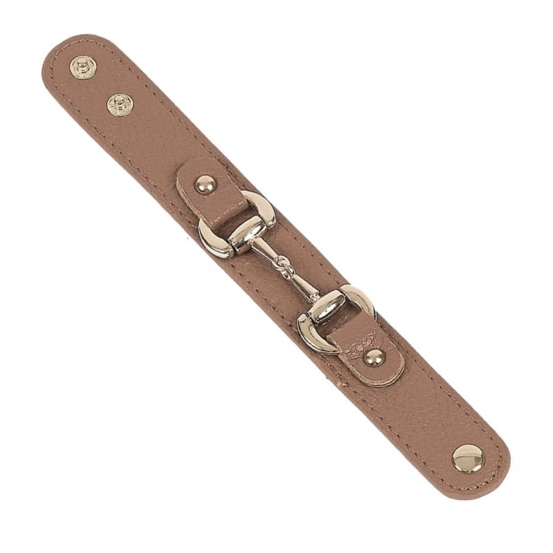 Awst Intftl Leather Snaffle Bit Bracelet Beige